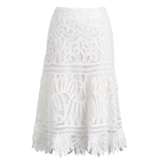 Polo by Ralph Lauren White Lace Midi Skirt - Picture 1 of 8
